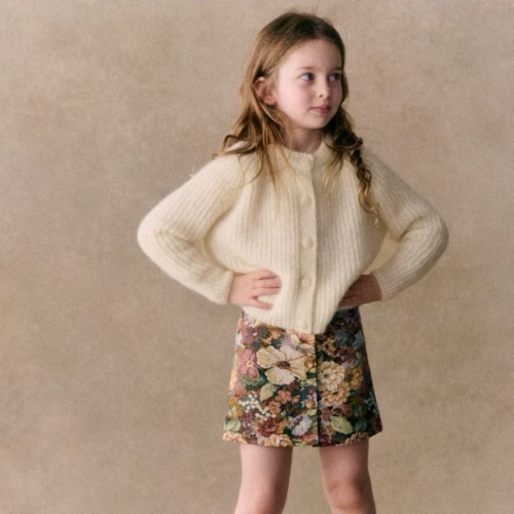 Sezane Josie Skirt in Jacquard Flowers